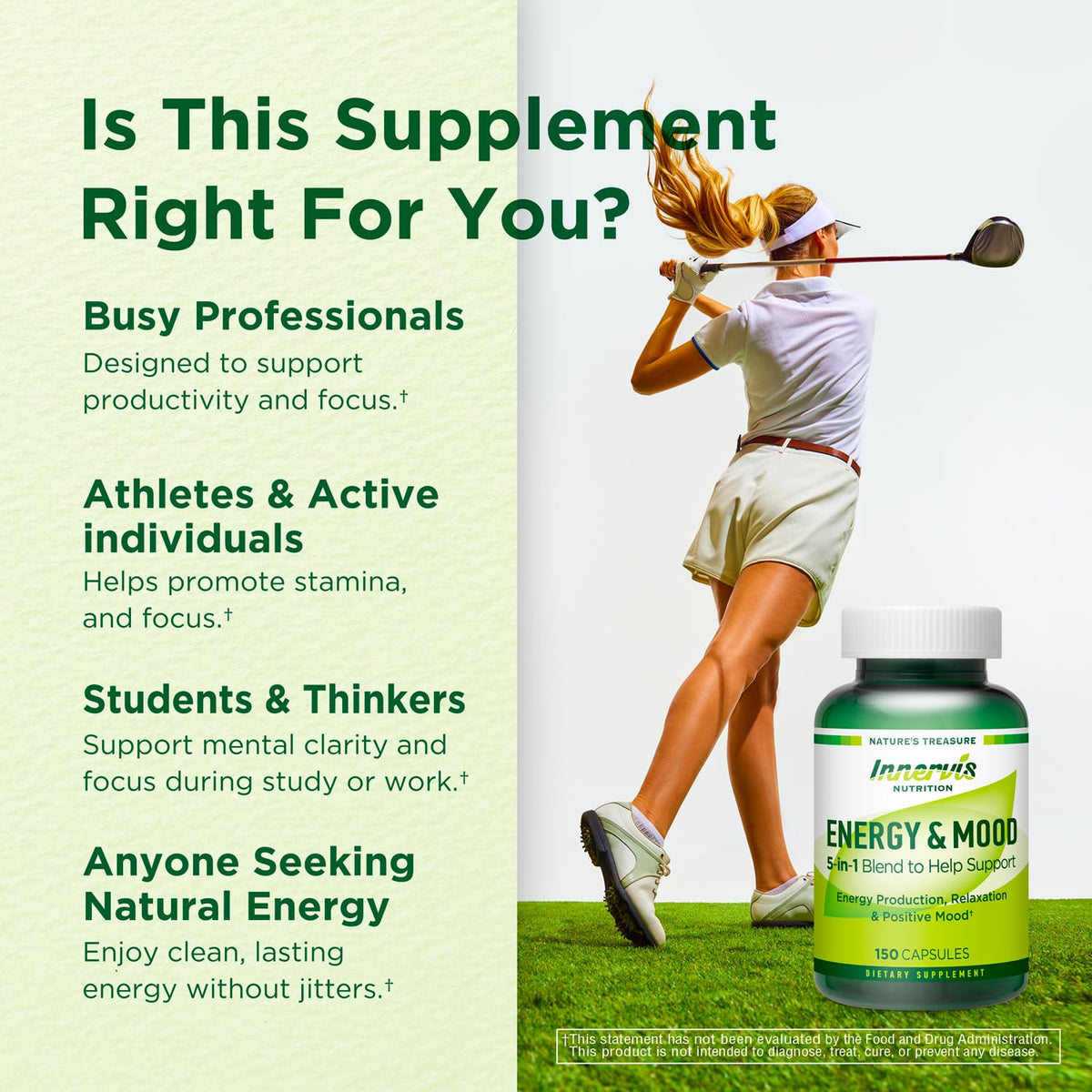 Emballage du complément INNERVISNUTRITION avec 150 capsules