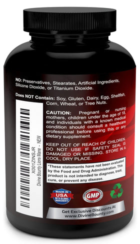Emballage du complément Lion's Mane Divine Bounty avec informations nutritionnelles