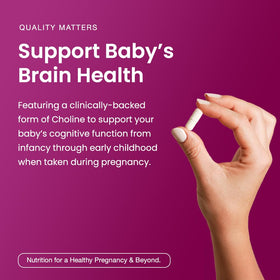 Emballage du complément Mother's Promise Choline Prénatale