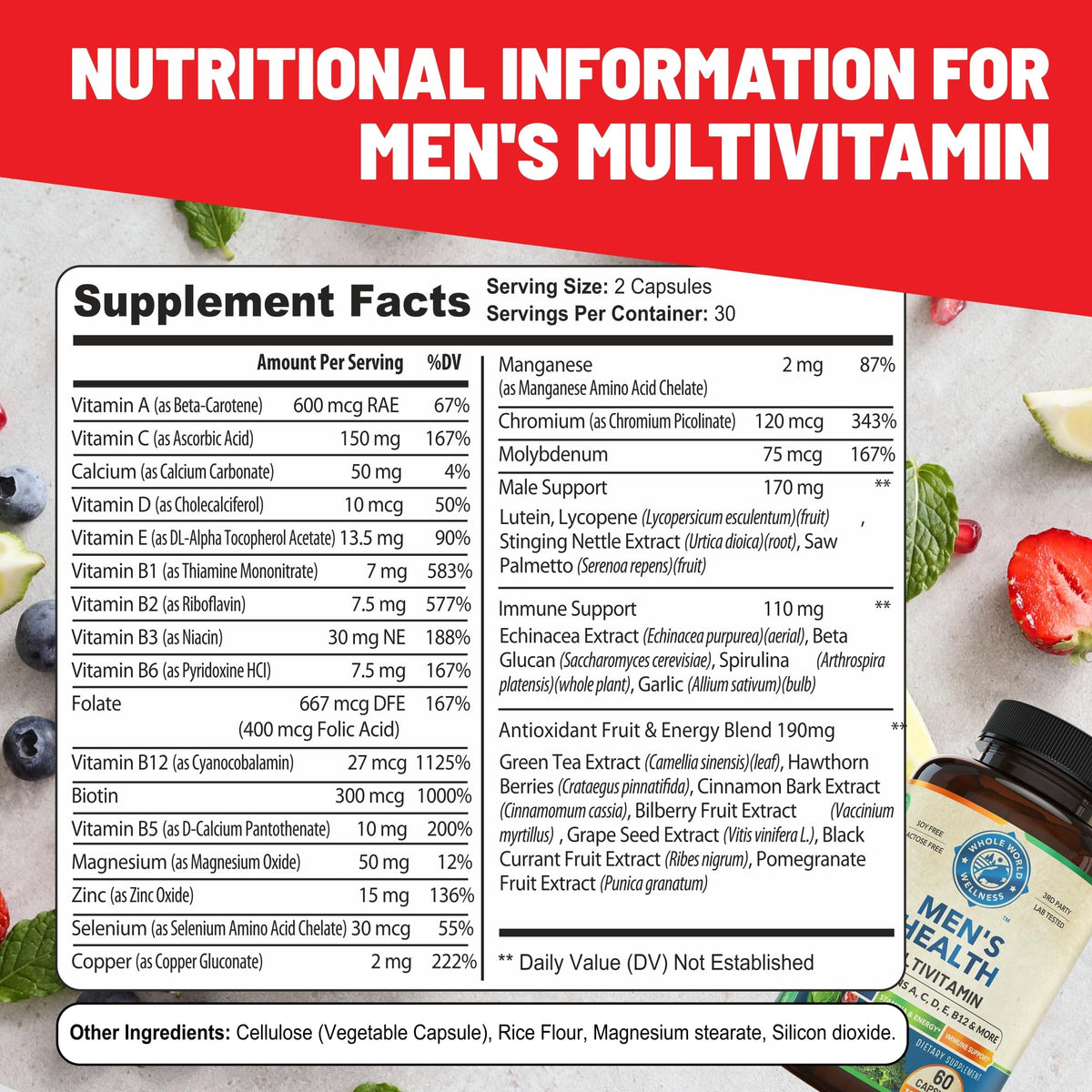 Emballage du complément multivitaminé WHOLE WORLD WELLNESS