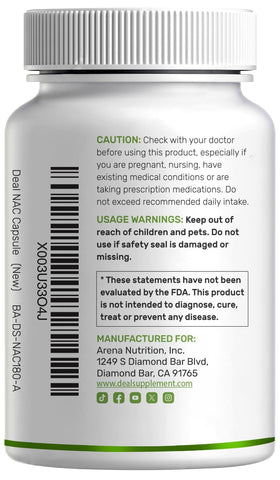Emballage du complément NAC 1 000 mg