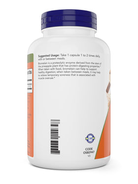 Emballage du complément NOW Foods Bromélaïne 500 mg