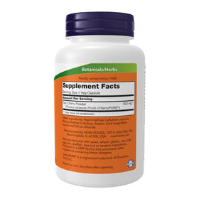 Emballage du complément NOW Foods Cerise Aigre 500 mg
