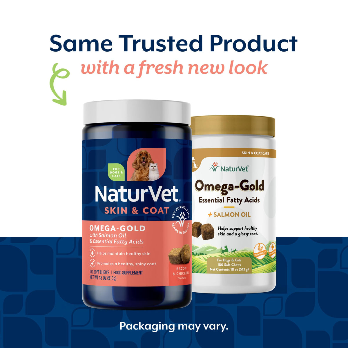 Emballage du complément Omega-Gold NaturVet pour animaux