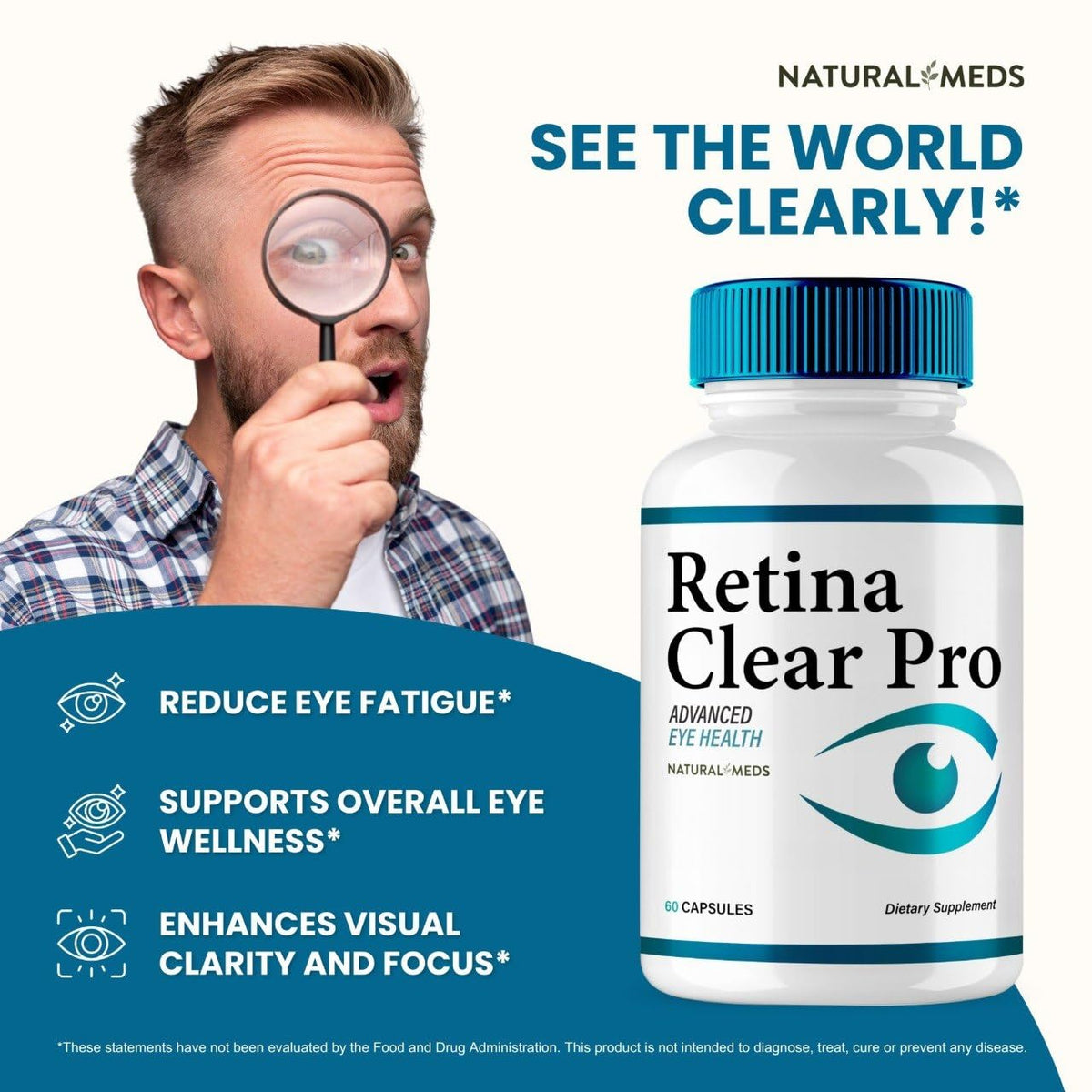 Emballage du complément Retina Clear avec capsules
