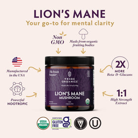 Emballage du complément TRIBE ORGANICS Lion’s Mane 1000mg