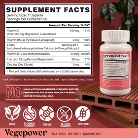 Emballage du complément VEGEPOWER Fer Bisglycinate