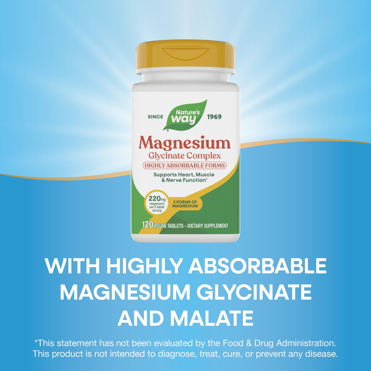 Emballage du Complexe de Glycinate de Magnésium Nature's Way