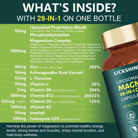 Emballage du complexe de magnésium liposomal 29-en-1 de lickshine