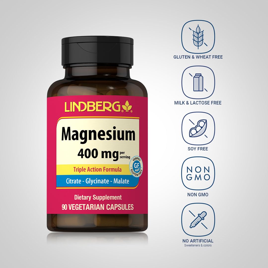 Emballage du Complexe de Magnésium Triple Lindberg 400 mg