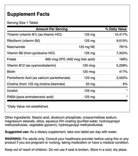 Emballage du complexe de vitamines B-125 de Swanson