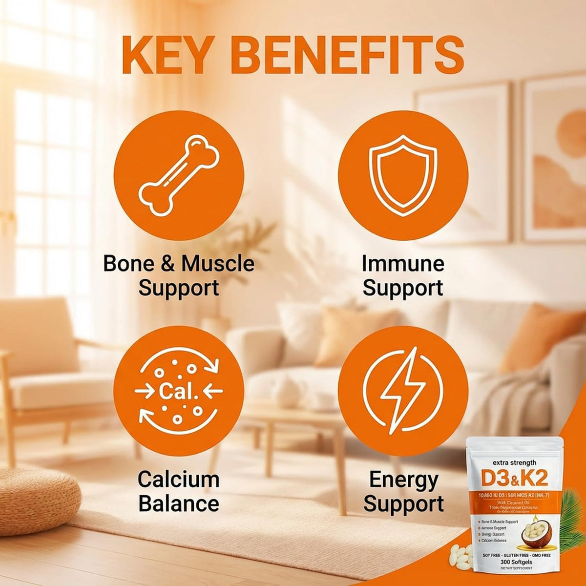 Emballage du complexe IRMI Vitamine D3 K2 Magnésium
