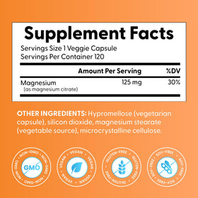 Emballage du Doctor's BEST Magnésium Citrate 125 mg, vue de côté