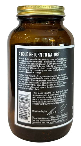 Emballage du Foie d'Agneau en Capsules, Narrow Way Nutrition