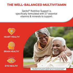 Emballage du Geritol Multivitaminé avec informations nutritionnelles