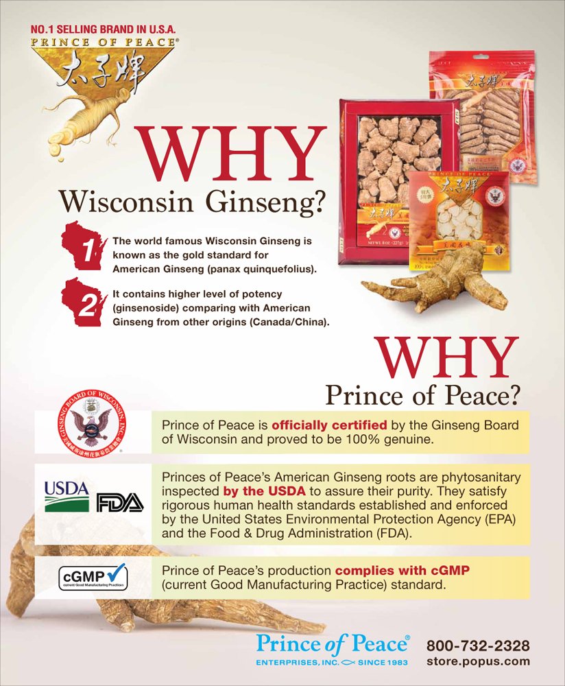 Emballage du ginseng américain Prince Of Peace