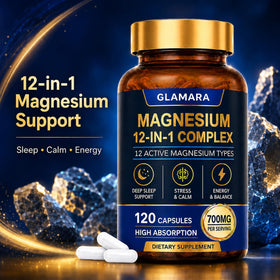 Emballage du GLAMARA Magnesium Complex 12 en 1 120 Capsules Végétaliennes