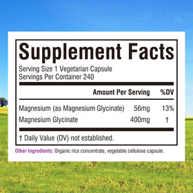 Emballage du Glycinate de Magnésium 400mg Innate Vitality, dimensions 13,1 × 6,8 × 6,7 cm