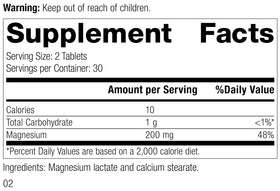 Emballage du Lactate de Magnésium Standard Process, côté