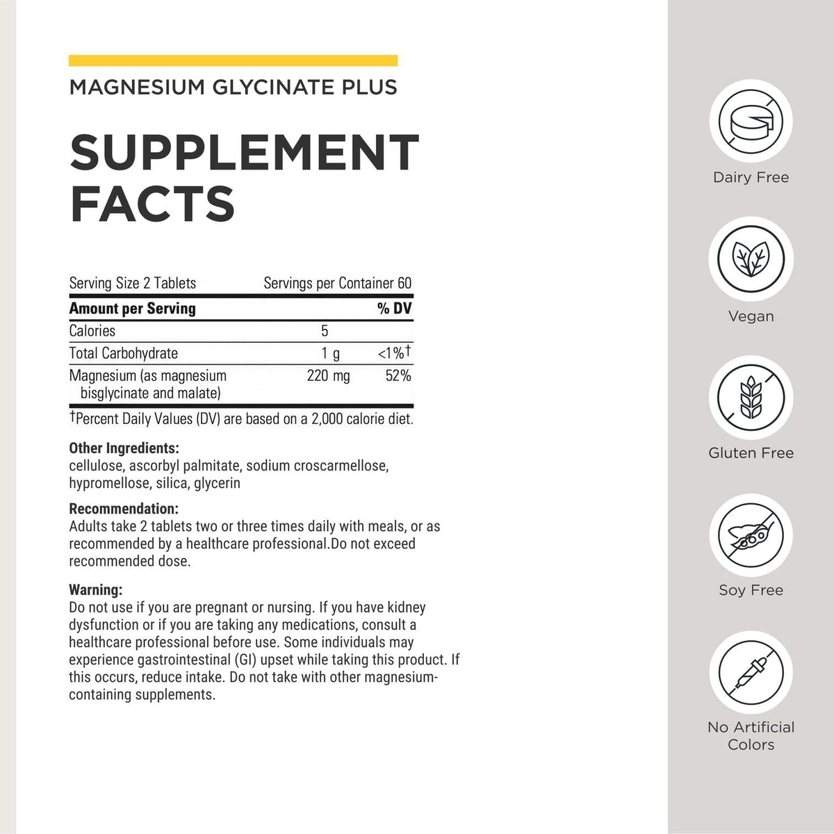 Emballage du Magnésium Glycinate Plus