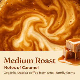Emballage du mélange de café aux champignons Four Sigmatic, dimensions et contenu