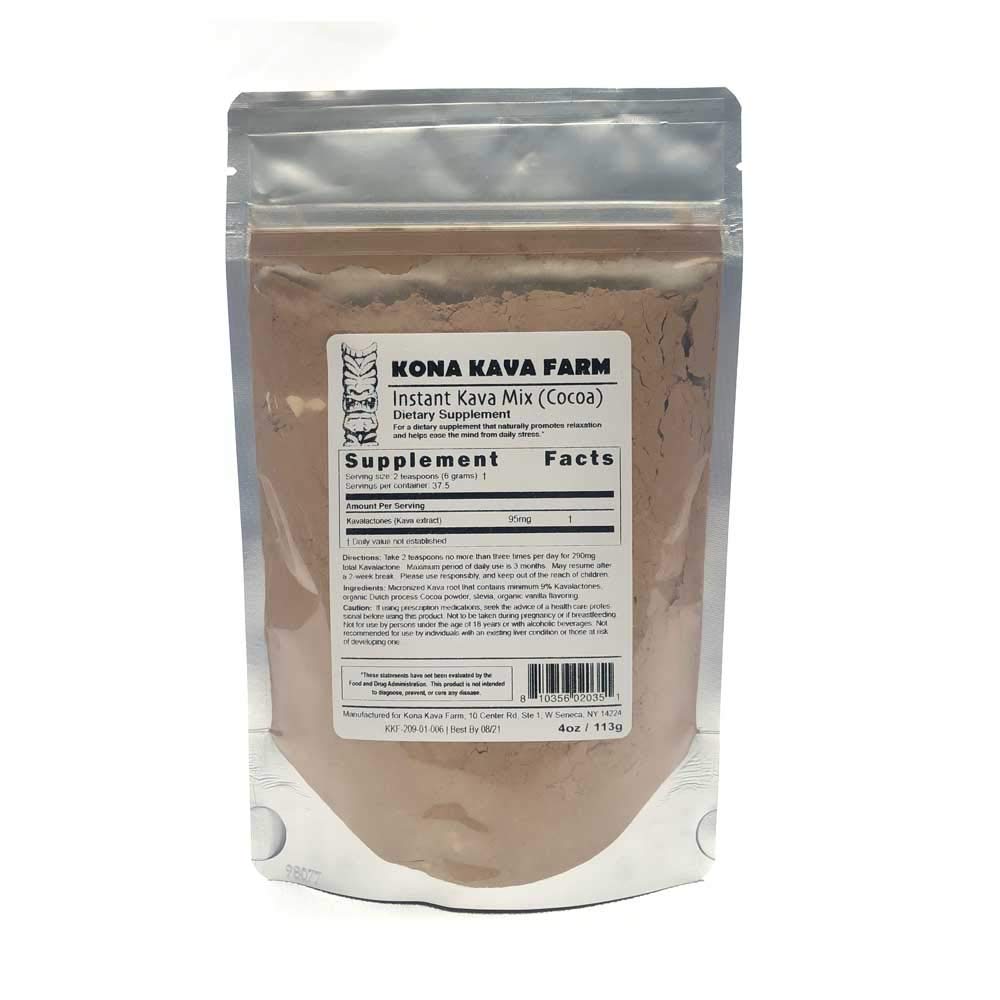Emballage du mélange de Kava instantané Kona Kava avec cacao