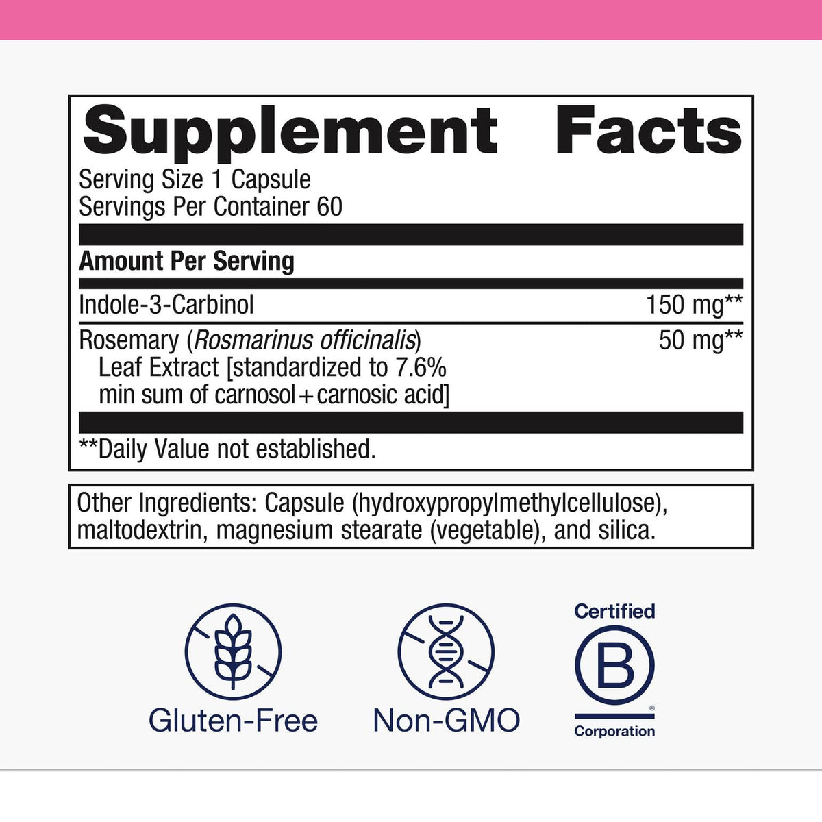 Emballage du Metagenics Meta Indole-3-Carbinol 60 capsules