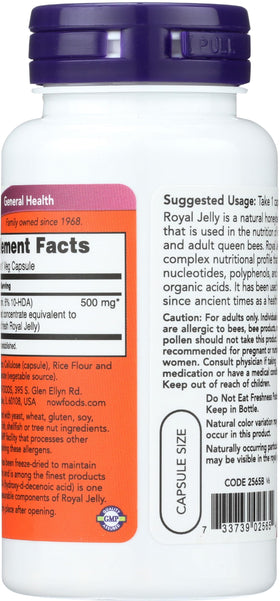 Emballage du NOW Foods Gelée Royale 1500 mg