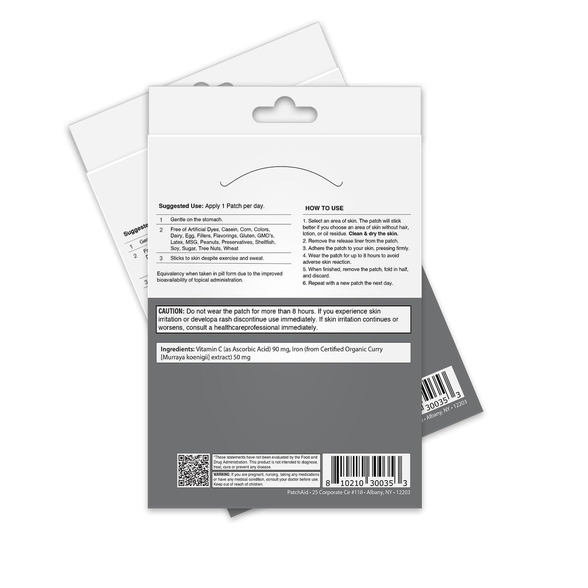 Emballage du Patch Aid Patch Alimentaire Fer 30 jours