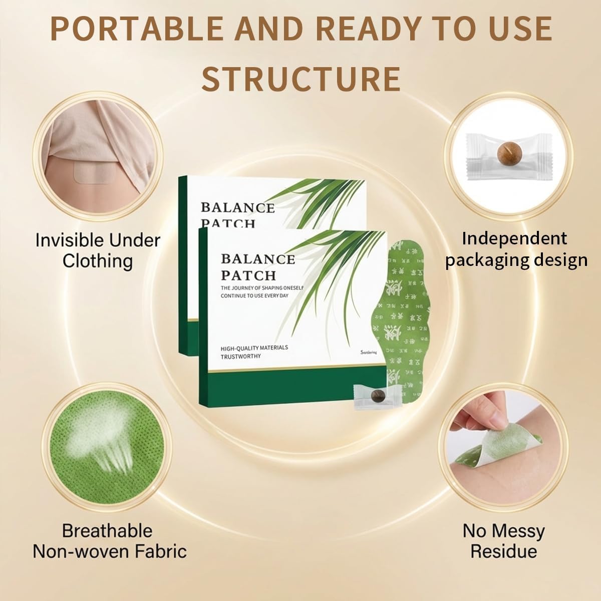 Emballage du Patch Herbal Japonais Équilibre avec informations produit