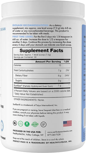 Emballage du prébiotique PERFECT PASS PHGG 299g