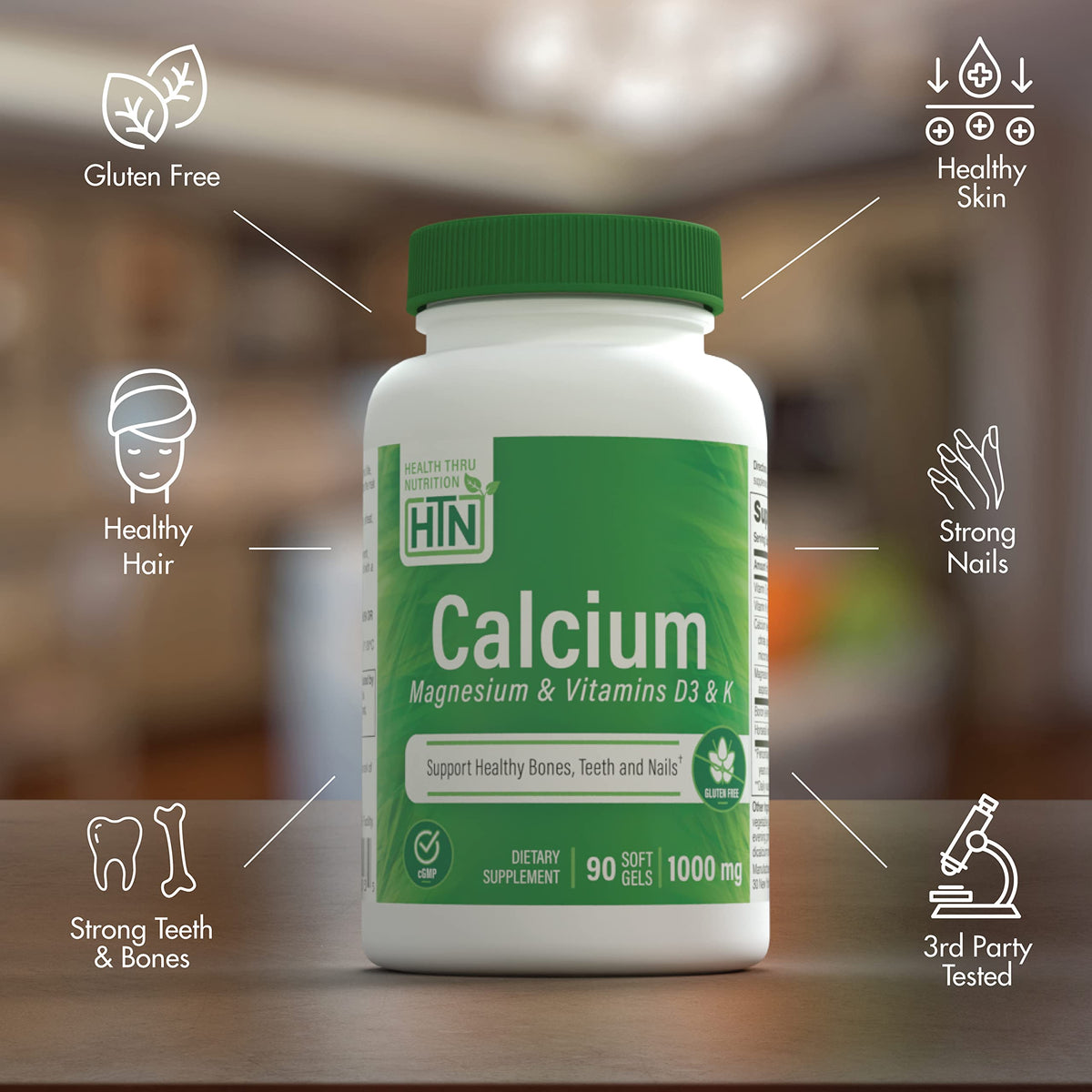 Emballage du produit Calcium et Magnésium D3 & K 90 gélules molles