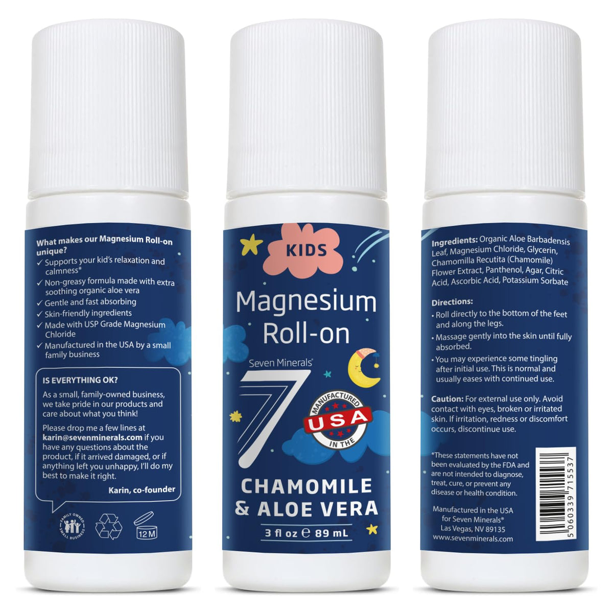 Emballage du Roll-On Magnésium Enfant Seven Minerals