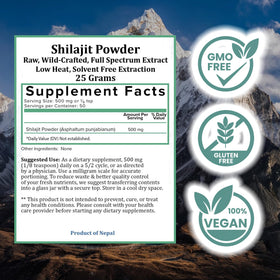 Emballage du Shilajit brut Himalayen Holistic Bin