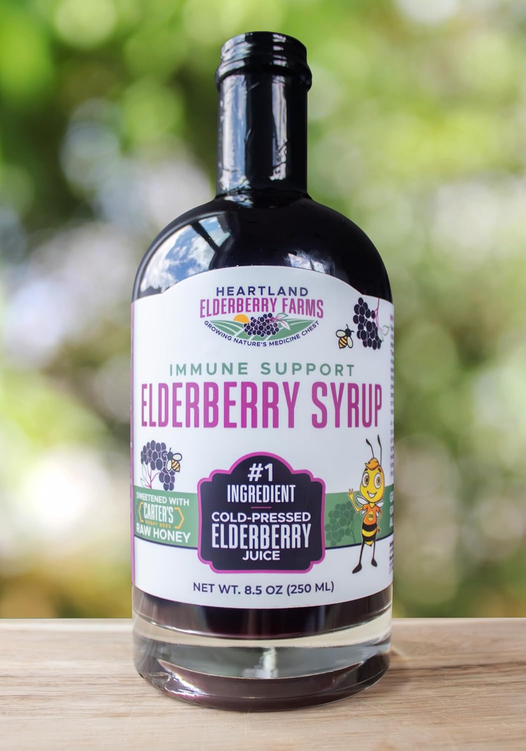 Emballage du sirop de sureau bio Heartland