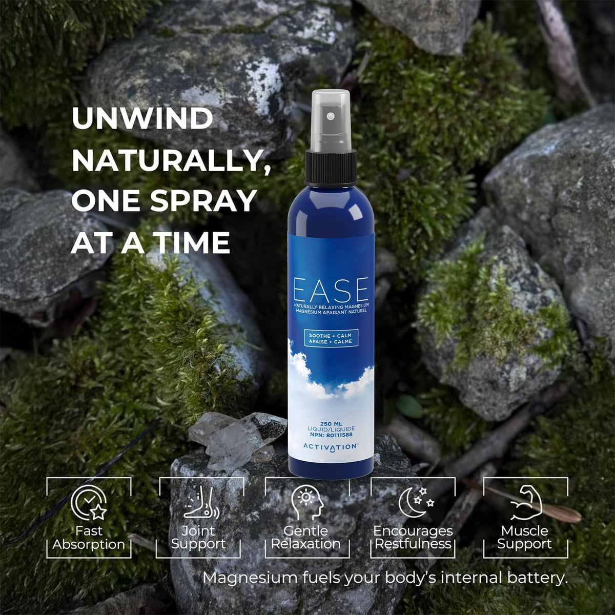 Emballage du spray de magnésium ACTIVATION