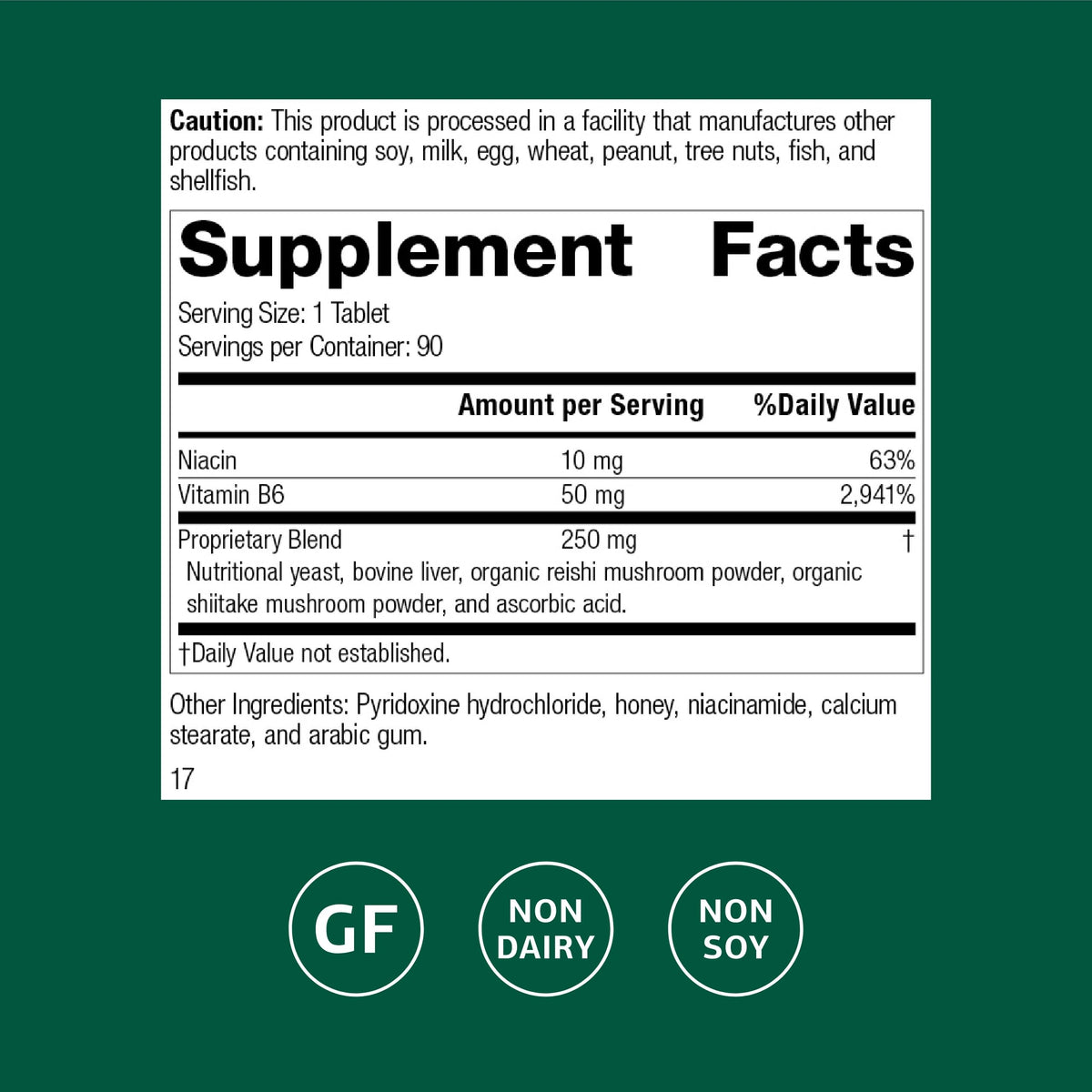 Emballage du Standard Process B6-Niacinamide 90 tablettes
