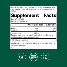 Emballage du Standard Process B6-Niacinamide 90 tablettes