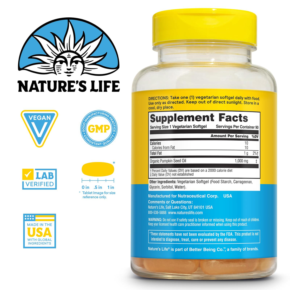 Emballage du supplément d'Huile de Graines de Citrouille 1000mg