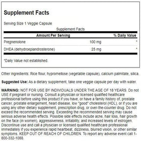 Emballage du Swanson DHEA et Pregnénolone Complex