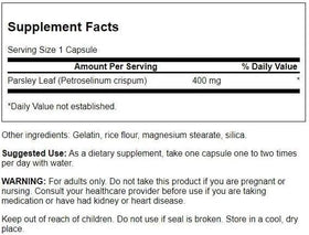 Emballage du Swanson Extrait de Feuille de Persil 60 Capsules