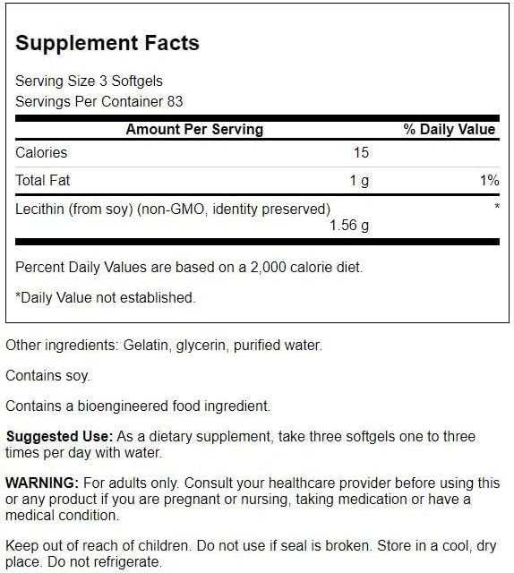 Emballage du Swanson Lecithine Non-GMO 520 mg