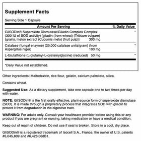 Emballage du Swanson SOD Gliadin Complex 300 mg, 60 capsules