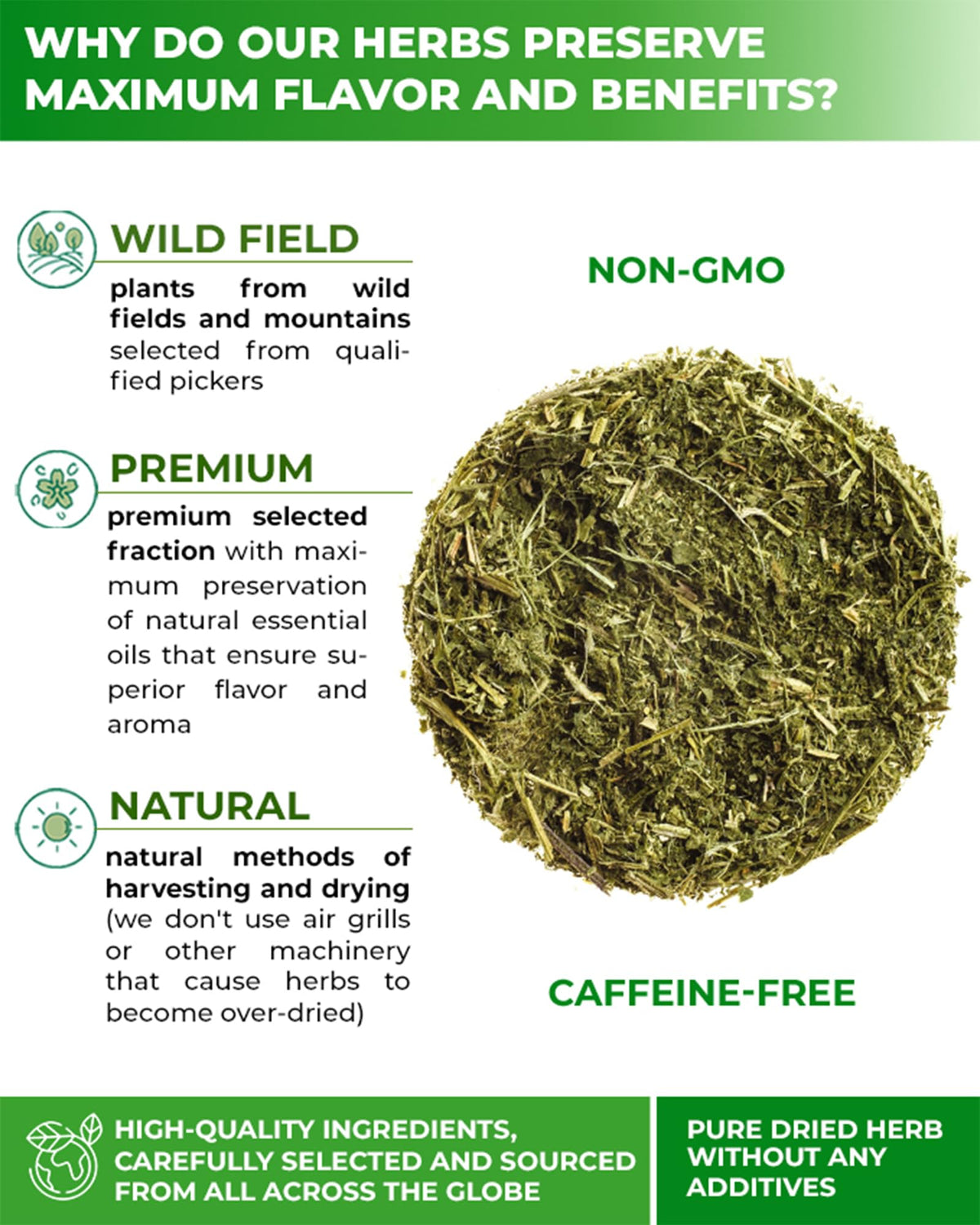 Emballage du thé de feuille d'ortie séchée WILDFIELD HERBS