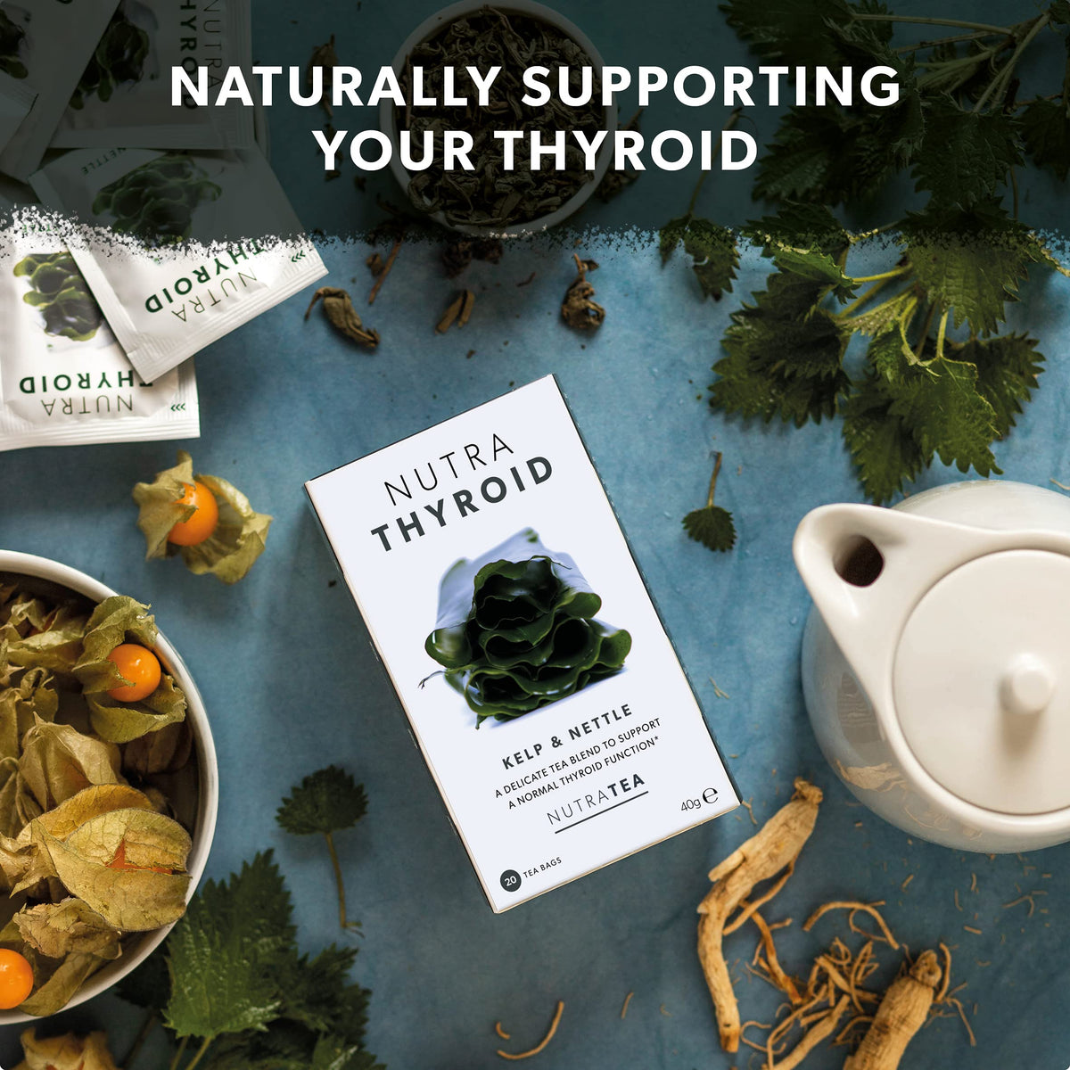 Emballage du thé Nutra Tea avec informations nutritionnelles