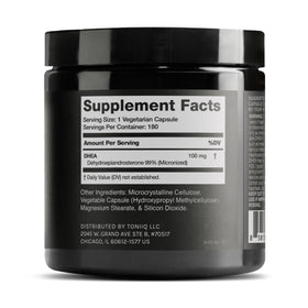 Emballage du Toniiq DHEA 100mg avec informations nutritionnelles