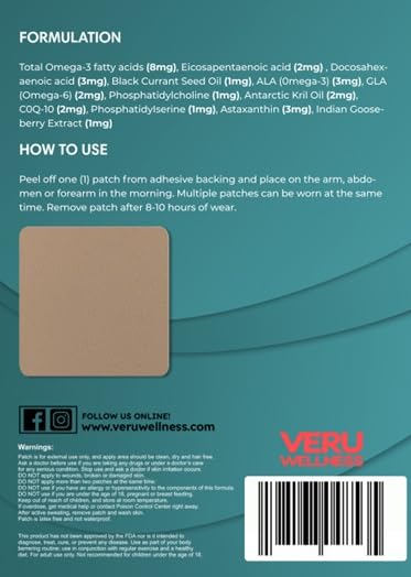 Emballage du Veru Wellness Omega-3 Daily Patch