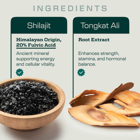 Emballage Earth Elixir Shilajit et Tongkat Ali sur fond blanc