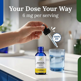 Emballage en verre cobalt des gouttes de Vitamine B1 Herb-Science
