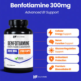 Emballage Healthfare Benfotiamine avec informations nutritionnelles